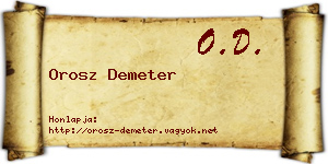 Orosz Demeter névjegykártya